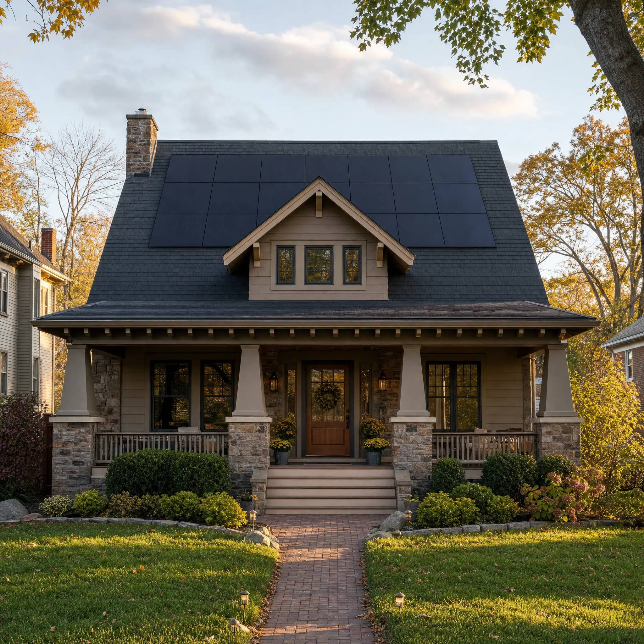 Home with a rooftop solar system installed by Spectrum Solar